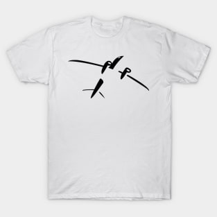 White dual engine airplane minimalist design T-Shirt